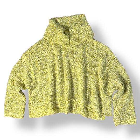 Free People BFF Cowl Neck Sweater Size M Citrine Green Boho, Lagenlook, Casual - Picture 1 of 7